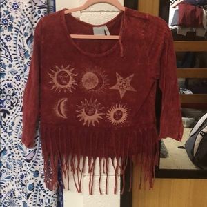 Red Long Sleeve Blouse